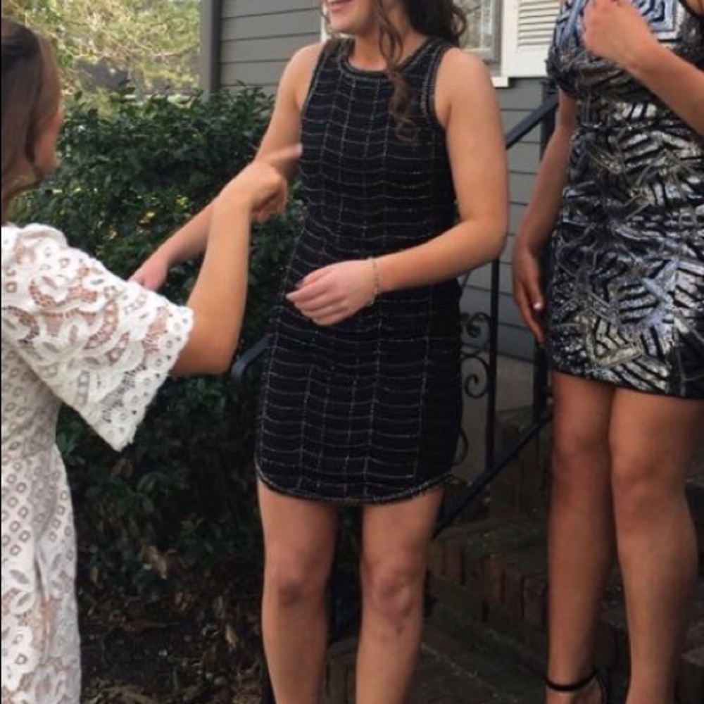 Short beaded black dress